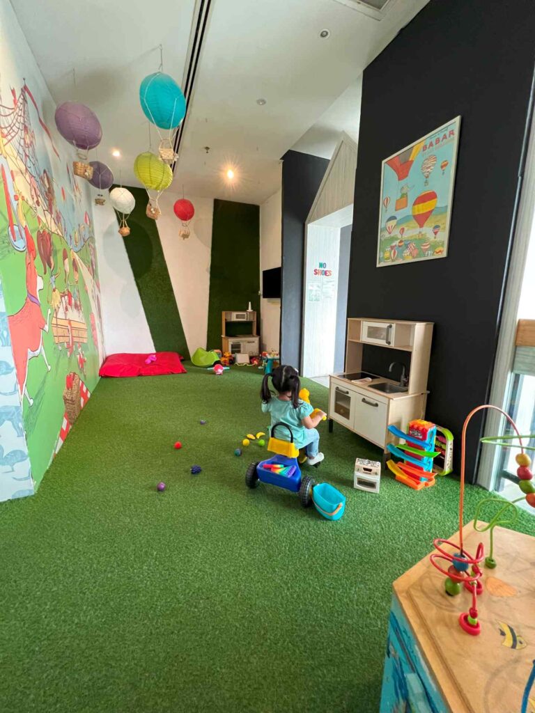  Toddler plays at Marmalade baby friendly cafe KL.