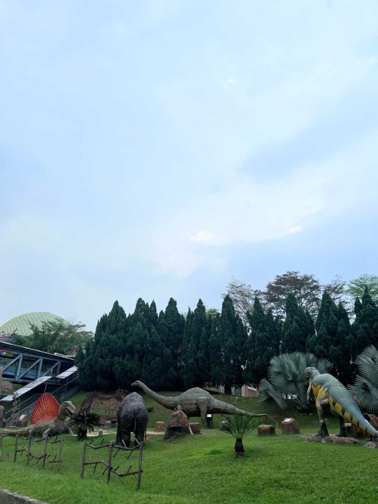 The Prehistoric Park with dinosaurs at National Science Museum Malaysia.