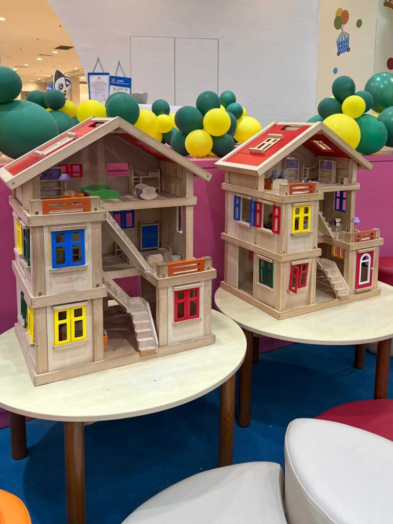 Wooden dollhouses at Kidzoona AEON Mall Shah Alam.