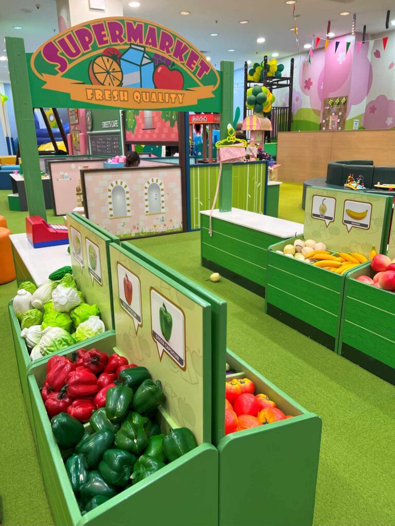 A pretend play supermarket at Kidzoona AEON Mall Shah Alam.