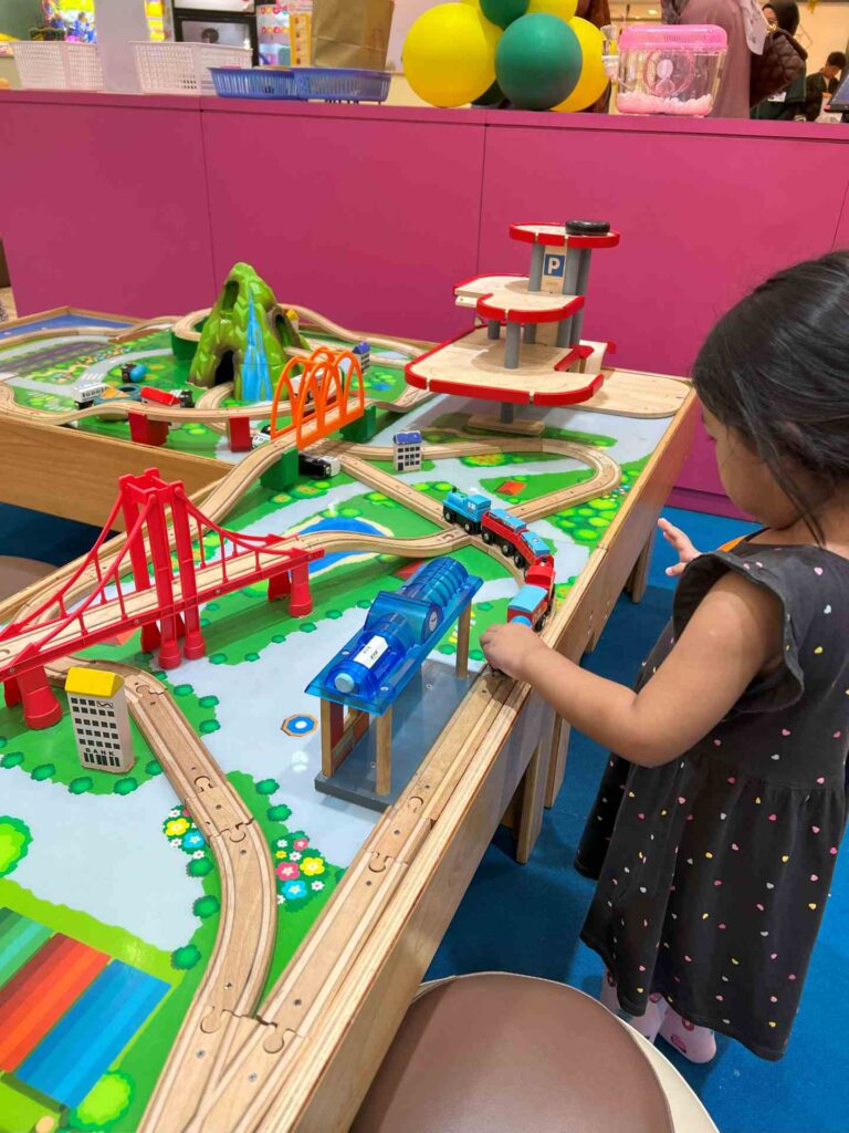 Wooden train set at Kidzoona AEON Mall Shah Alam.